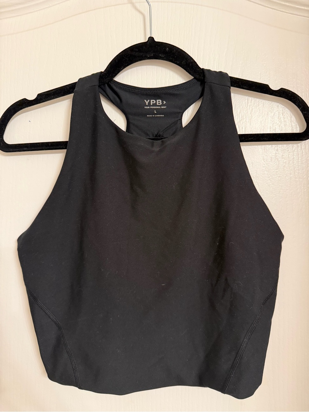 YPB Black High-Neck Crop Tank Top - Women's Activewear
